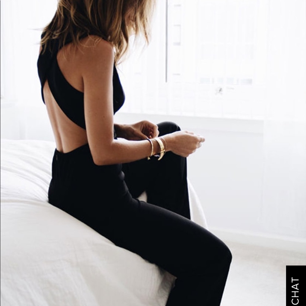 Thinking Out Loud Black Backless Jumpsuit